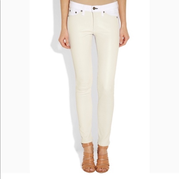 Rag Bone Hyde White Cream Leather Panel 